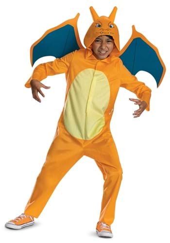 Kids Classic Pokemon Charizard Hooded Jumpsuit