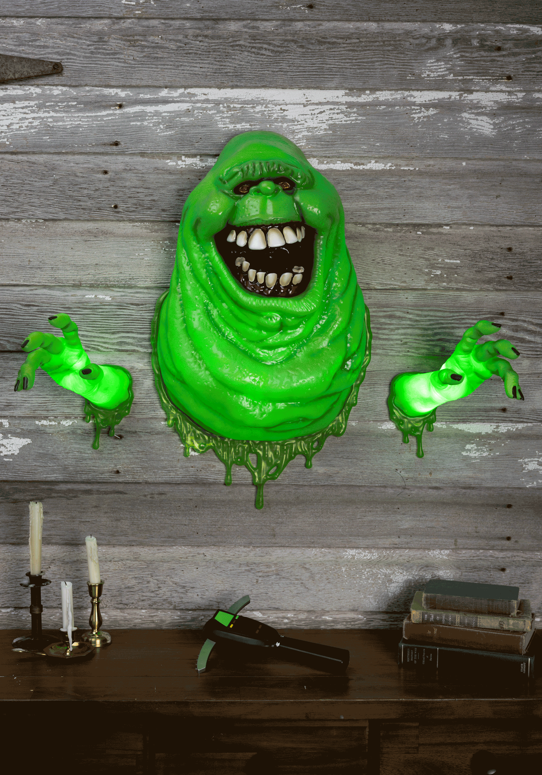 UPC 810116282531 product image for 29-Inch Ghostbusters Slimer Wallbreaker Light Up Decoration | Ghostbusters Decor | upcitemdb.com