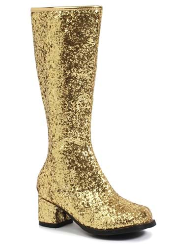 Girls Gold Glitter Gogo Boots