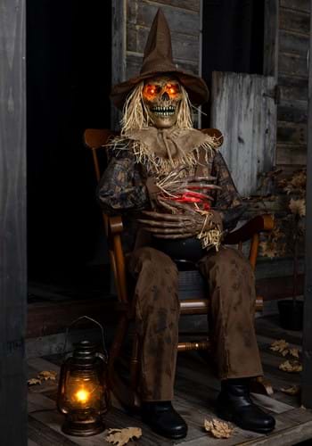 4.8FT Animatronic Swiping Scully the Seated Scarecrow Decoration -Tekky | Halloween Animatronics