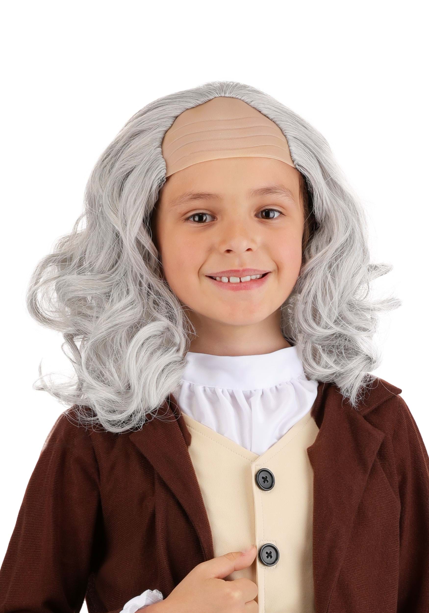 Classic Ben Franklin Costume Wig for Kids | Historical Accessories