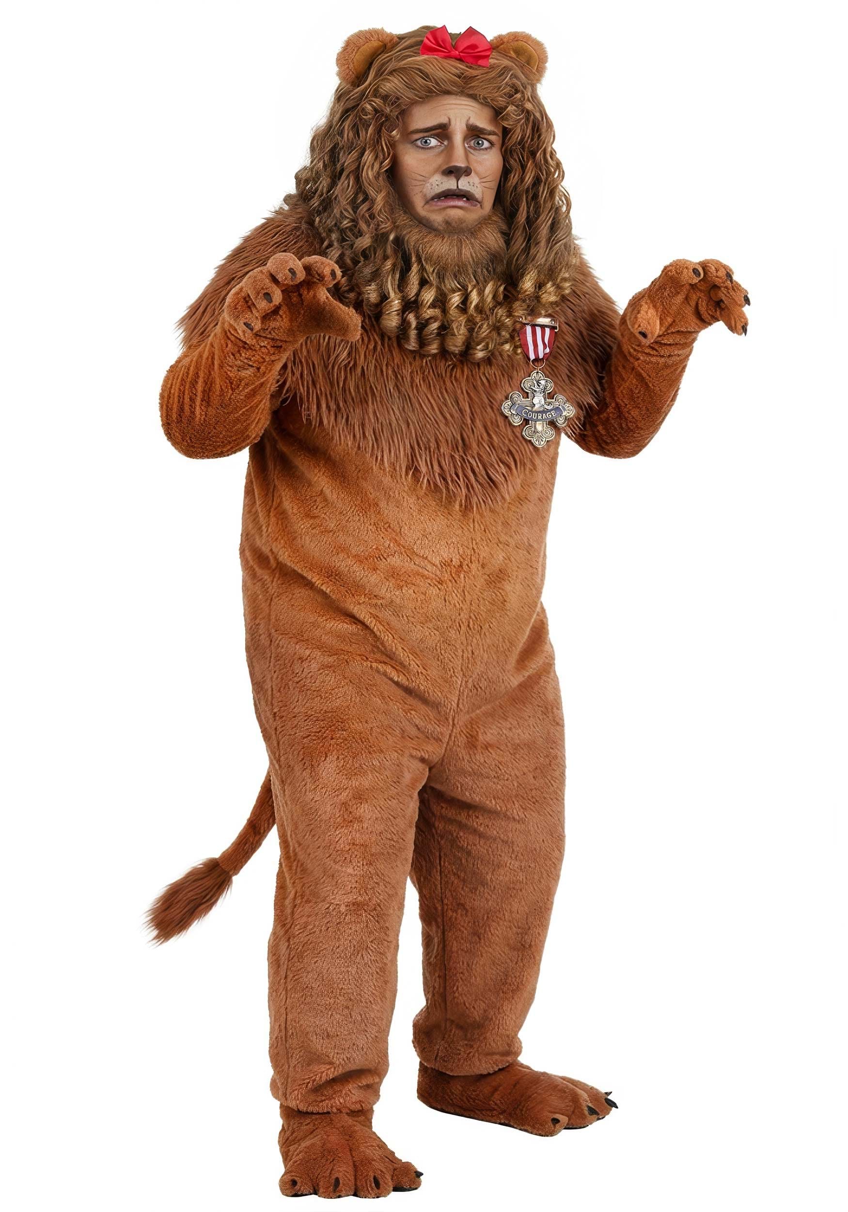 Plus Size Premium Wizard of Oz Cowardly Lion Adult Costume | Movie Costumes