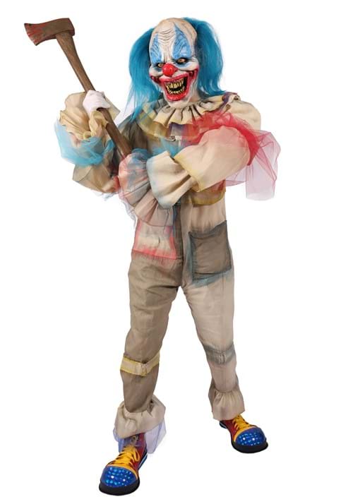 Adult Crazy Clown Costume with Chuck the Clown Mask