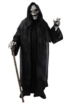 Adult Dark Reaper Coat Costume with Skull Mask and Skeleton 