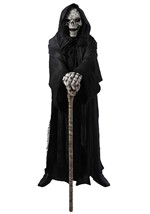 Adult Dark Reaper Coat Costume with Skull Mask and Skeleton 