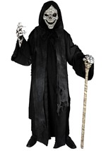 Adult Dark Reaper Coat Costume with Skull Mask and Skeleton 