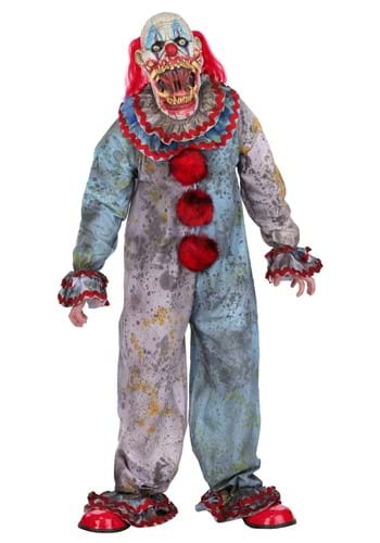 Adult Light Blue Carousel Clown Costume with Tooth Fairy Mas