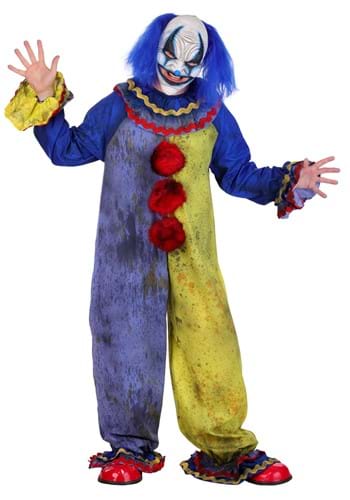 Adult Blue Carousel Clown Costume with Mask