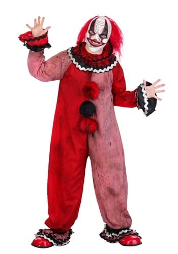 Adult Red Carousel Clown Costume with Mask
