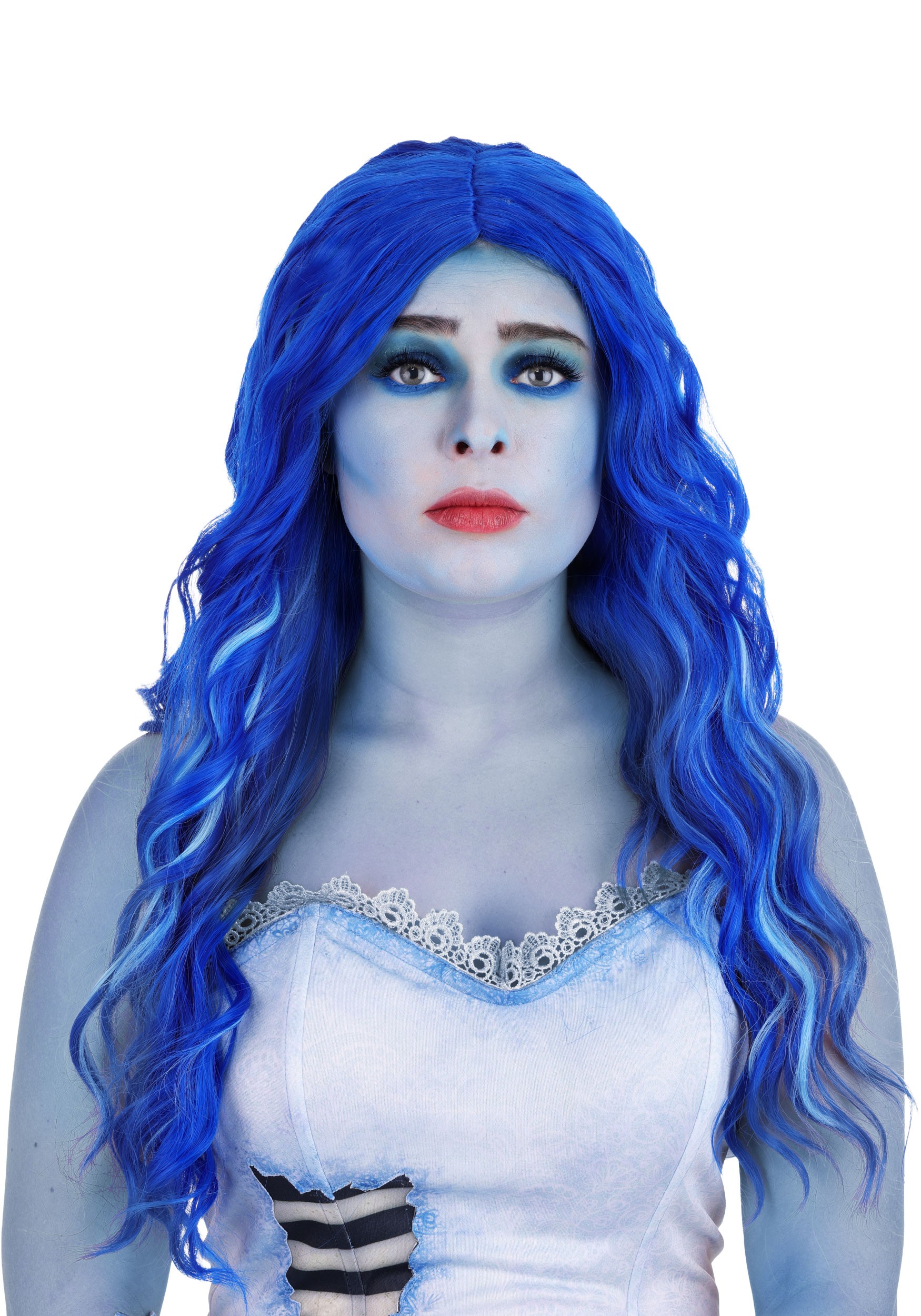 Women's Emily Corpse Bride Blue Costume Wig | Movie Accessories