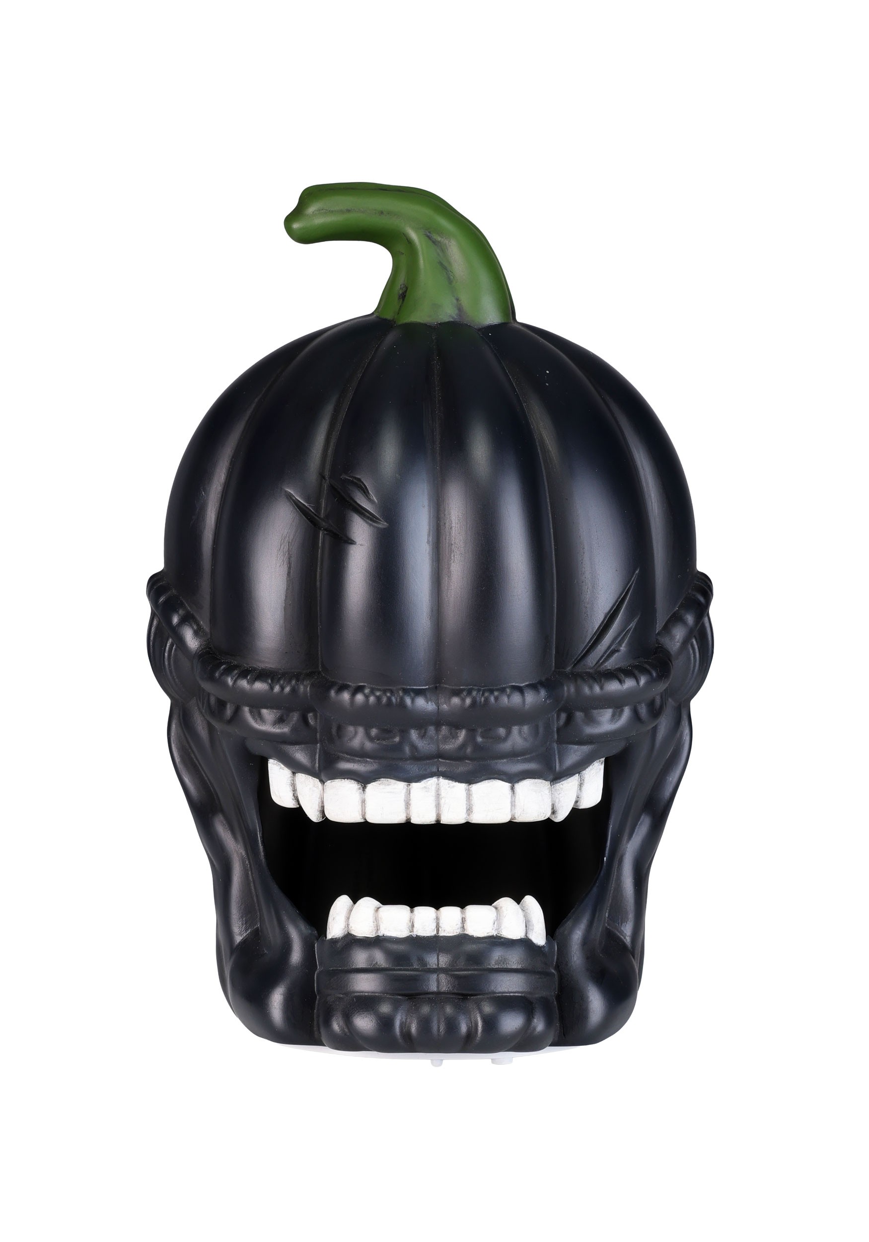 10-Inch Light Up Black Pumpkin Alien Halloween Decoration | Licensed Decorations