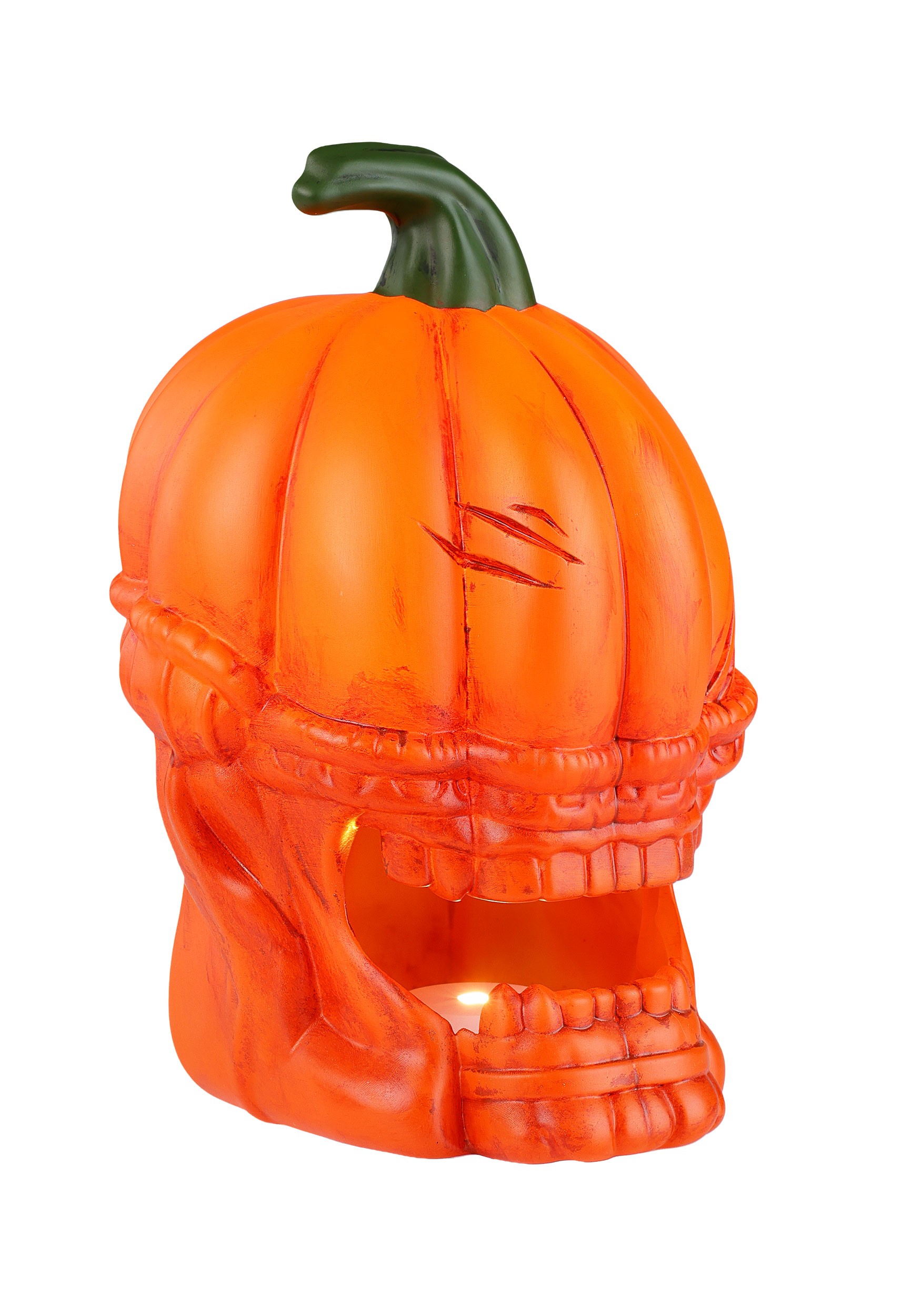 10-Inch Light Up Orange Pumpkin Alien Halloween Decoration | Licensed Decorations