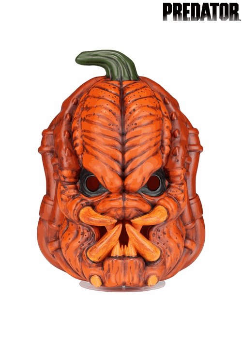 10-Inch Light Up Orange Pumpkin Predator Halloween Decoratio