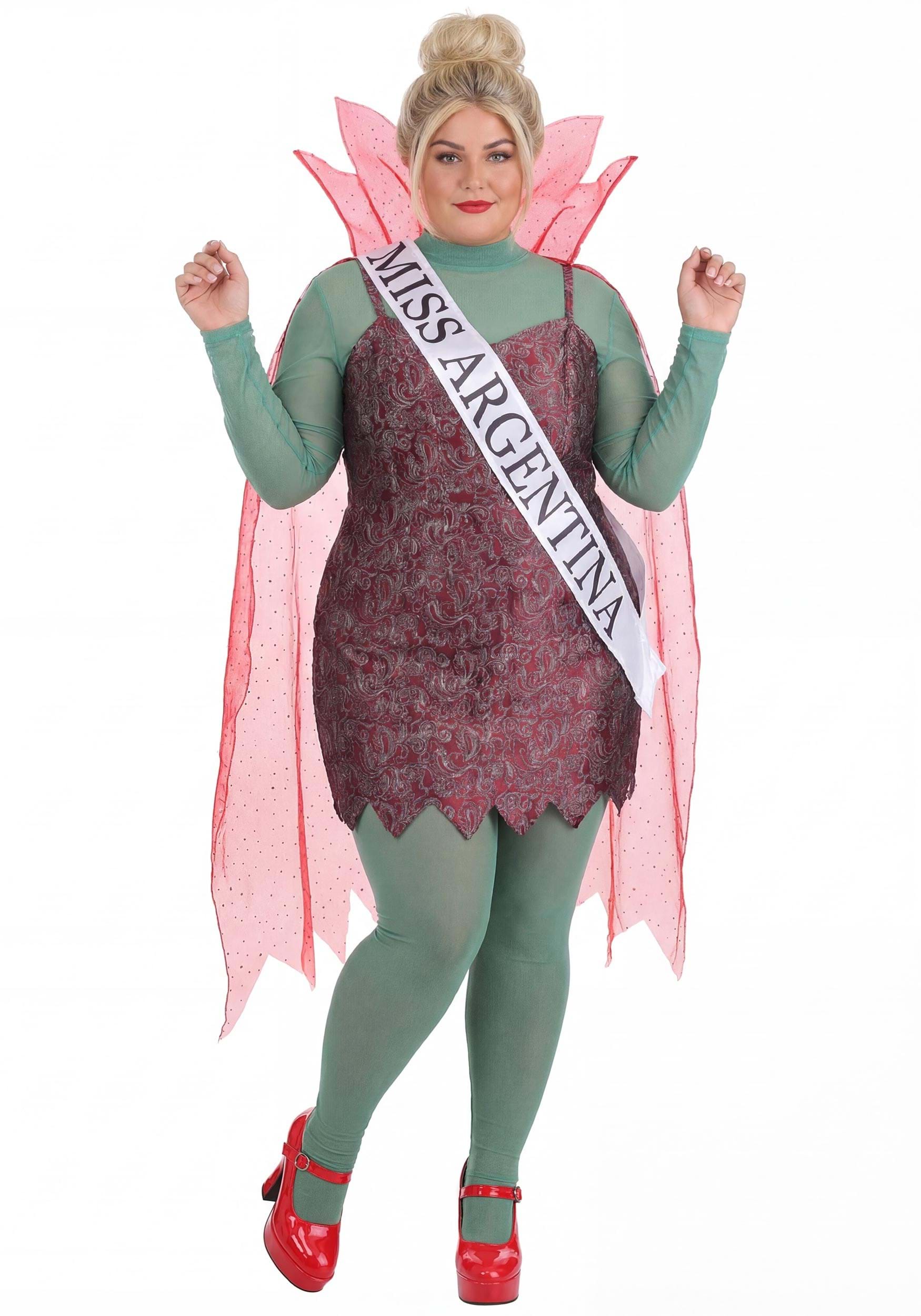 Plus Size Beetlejuice Receptionist Miss Argentina Women's Costume | Beetlejuice Costumes