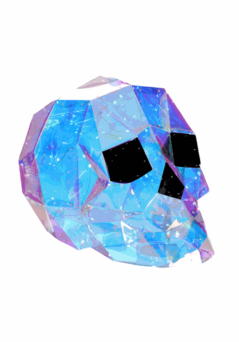 12-Inch Iridescent Geometric Skull Decoration | Skeletons and Skulls