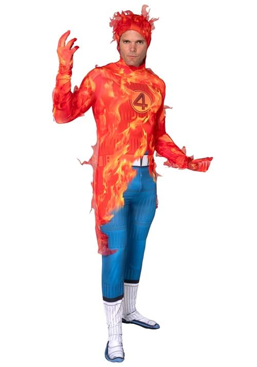 Mens Human Torch Fantastic Four Zentai Suit Costume
