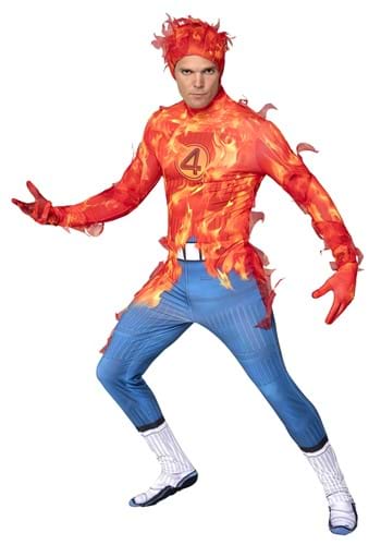 Men's Fantastic Four Human Torch Zentai Suit Costume | Marvel Costumes