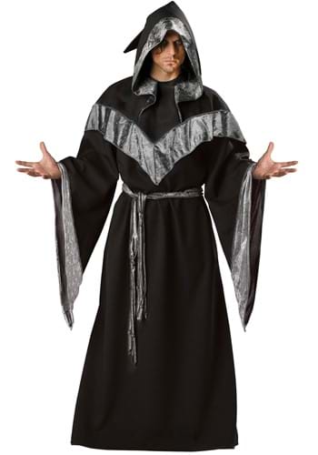 Mens Dark Silver Sorcerer Costume Robe
