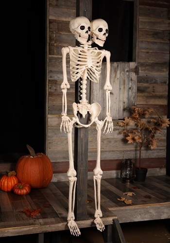 5FT Double Head Skeleton Pose-N-Stay Decoration | Poseable Skeletons