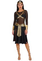 Women's Sheer Black Gold Cleopatra Costume Alt 3