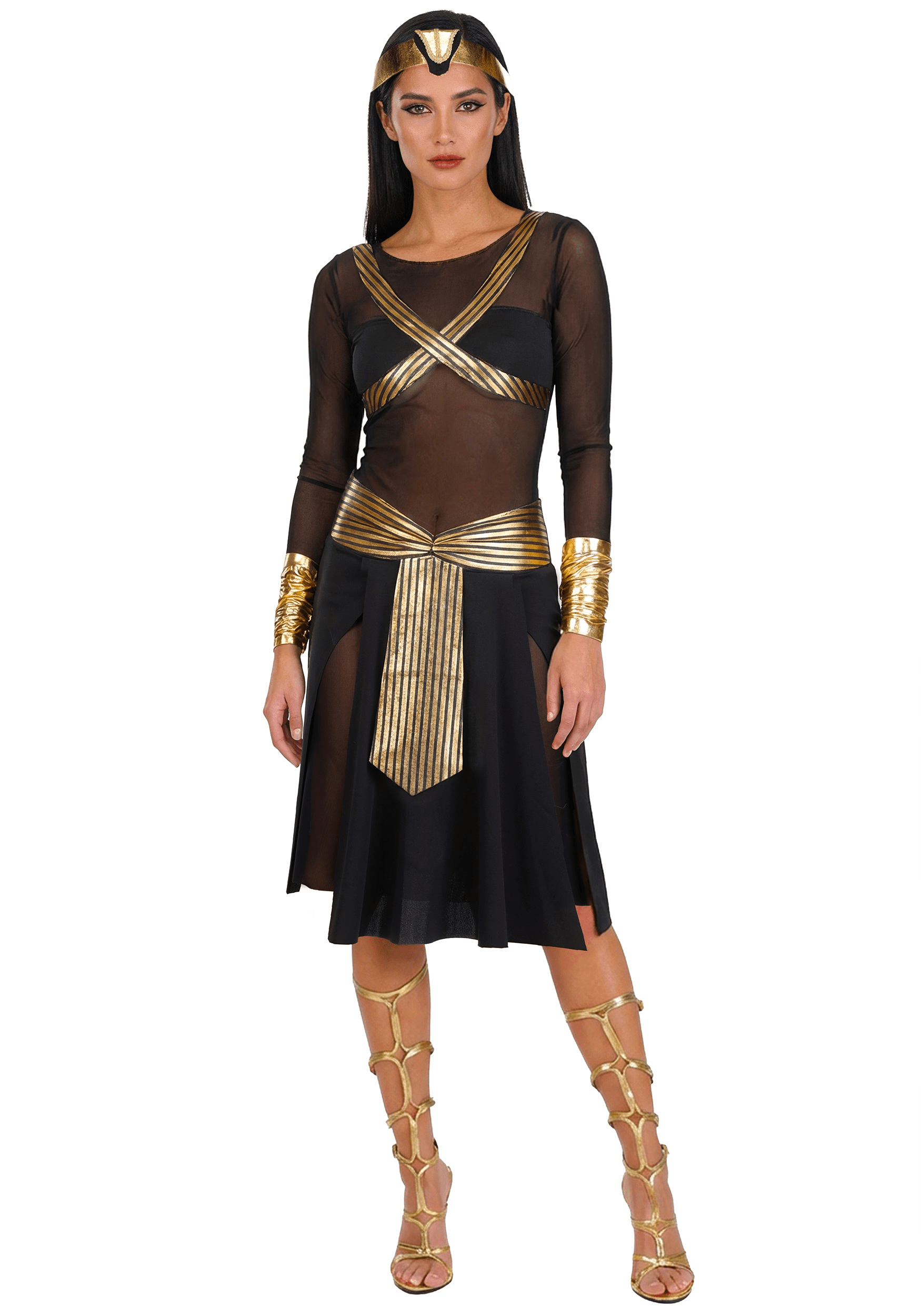 Sheer Black Gold Cleopatra Women's Costume | Cleopatra Costumes