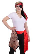 Classic Red Pirate Costume Accessory Kit Alt 1