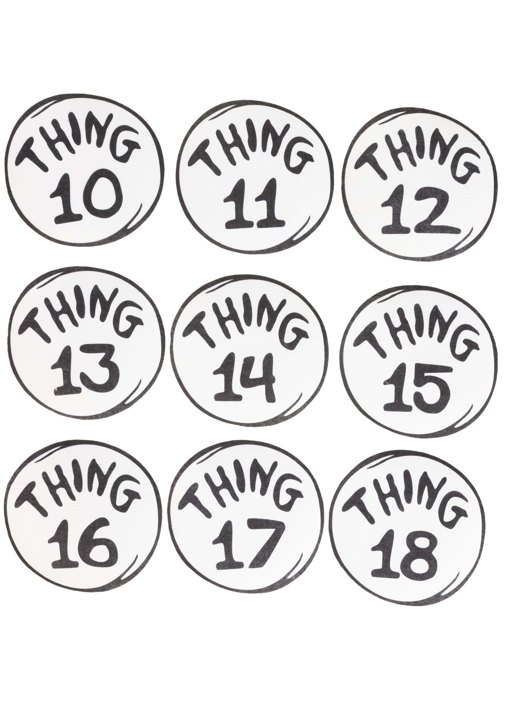 Dr. Seuss Thing 10-18 Patch Costume Set | Dr. Seuss Accessories