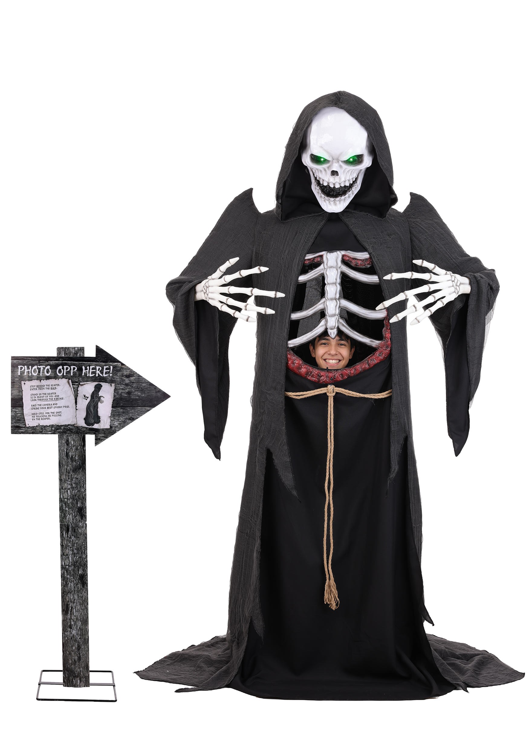 7FT Animatronic Halifax the Hungry Photo Booth Reaper Decoration - Horror Props | Animatronics