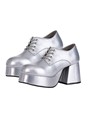 Mens Silver Disco Pimp Shoes
