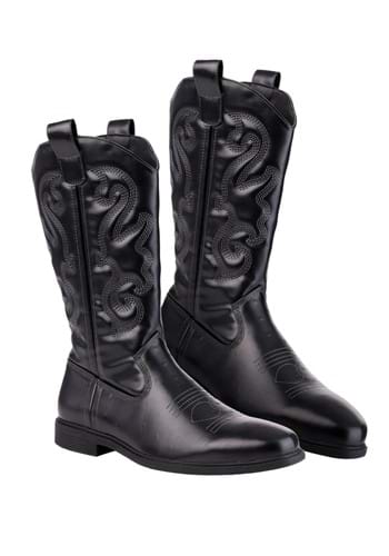 Mens Black Cowboy Costume Boots