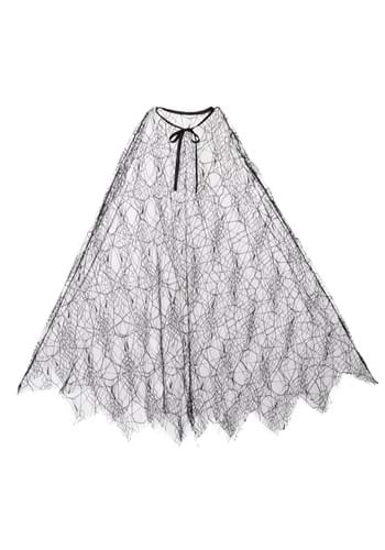 Adult Black Sheer Cobweb Costume Cape