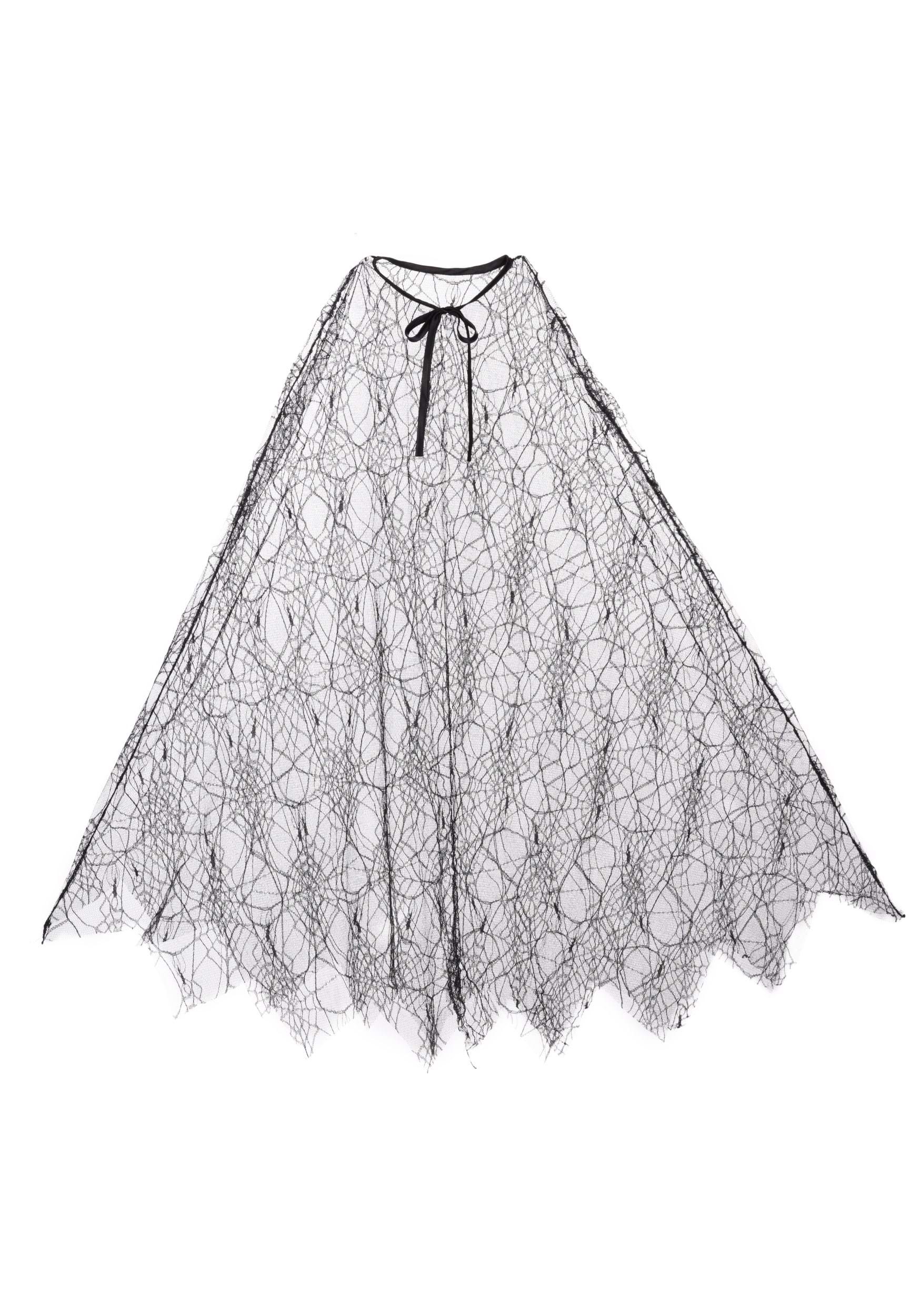 Adult Sheer Black Cobweb Costume Cape | Costume Accessories