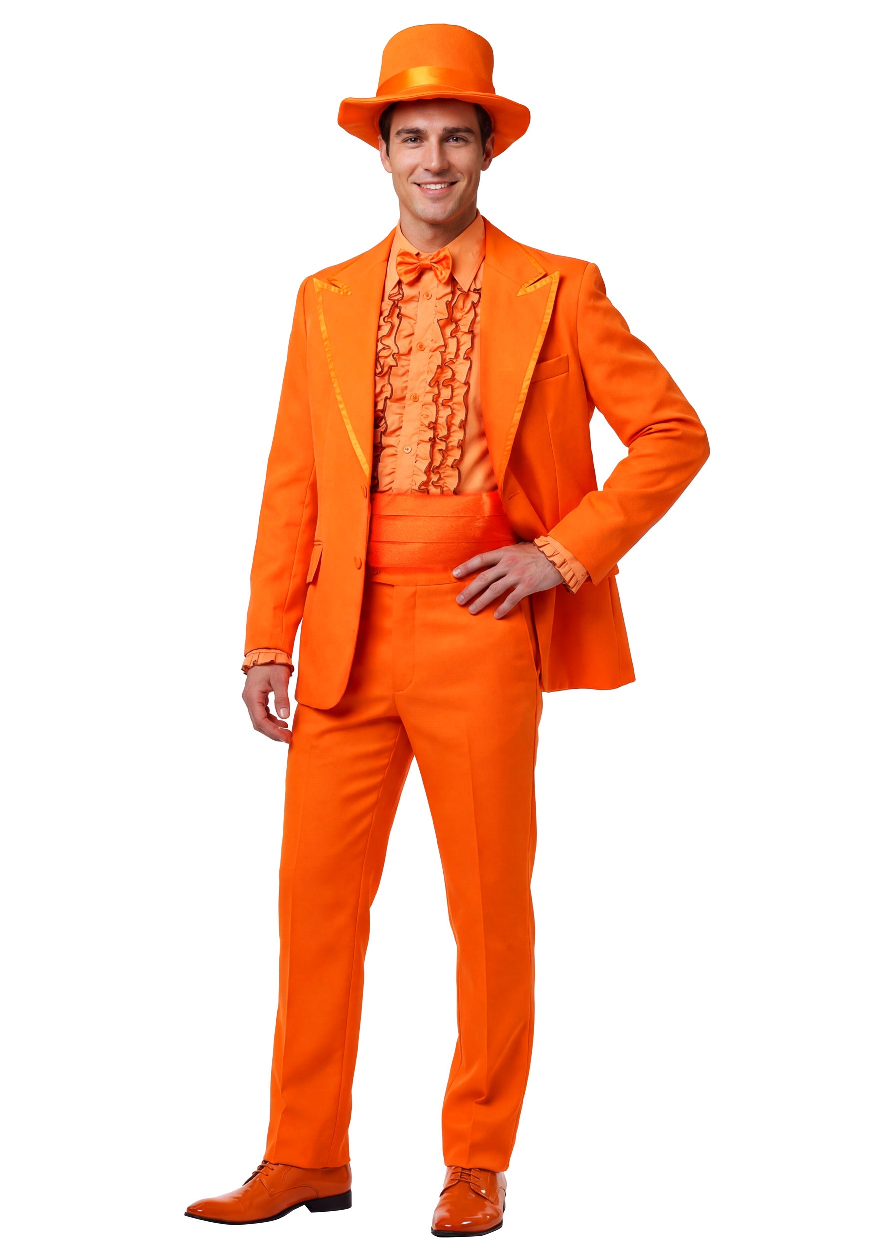 Men's Deluxe Dumb and Dumber Lloyd Christmas Orange Costume | Movie Costumes