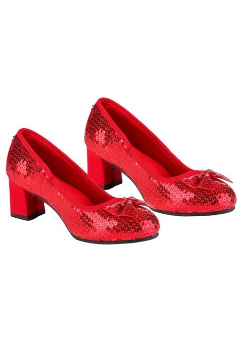 Womens Red Sequin Costume Shoes
