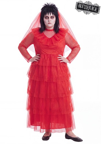 Plus Size Lydia Deetz Wedding Dress Costume for Women