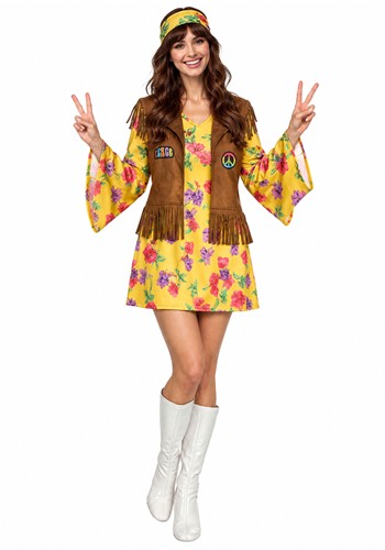 Womens Yellow Hippie Costume-updated