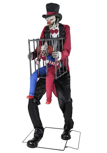 7FT Animatronic Rotten Ringmaster with Clown Cage Decoration | Halloween Animatronics