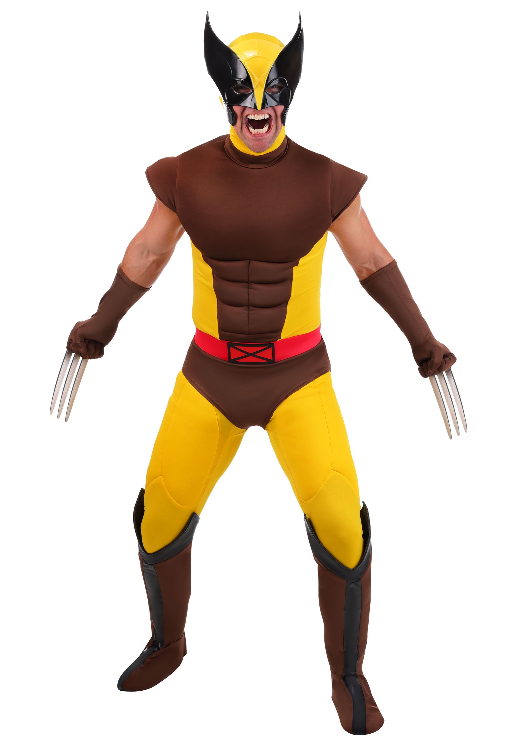 Men's Marvel X-Men Brown Wolverine Premium Costume | Marvel Costumes
