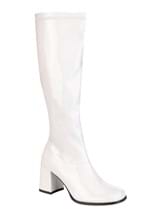 Womens Patent White Gogo Costume Boots-update