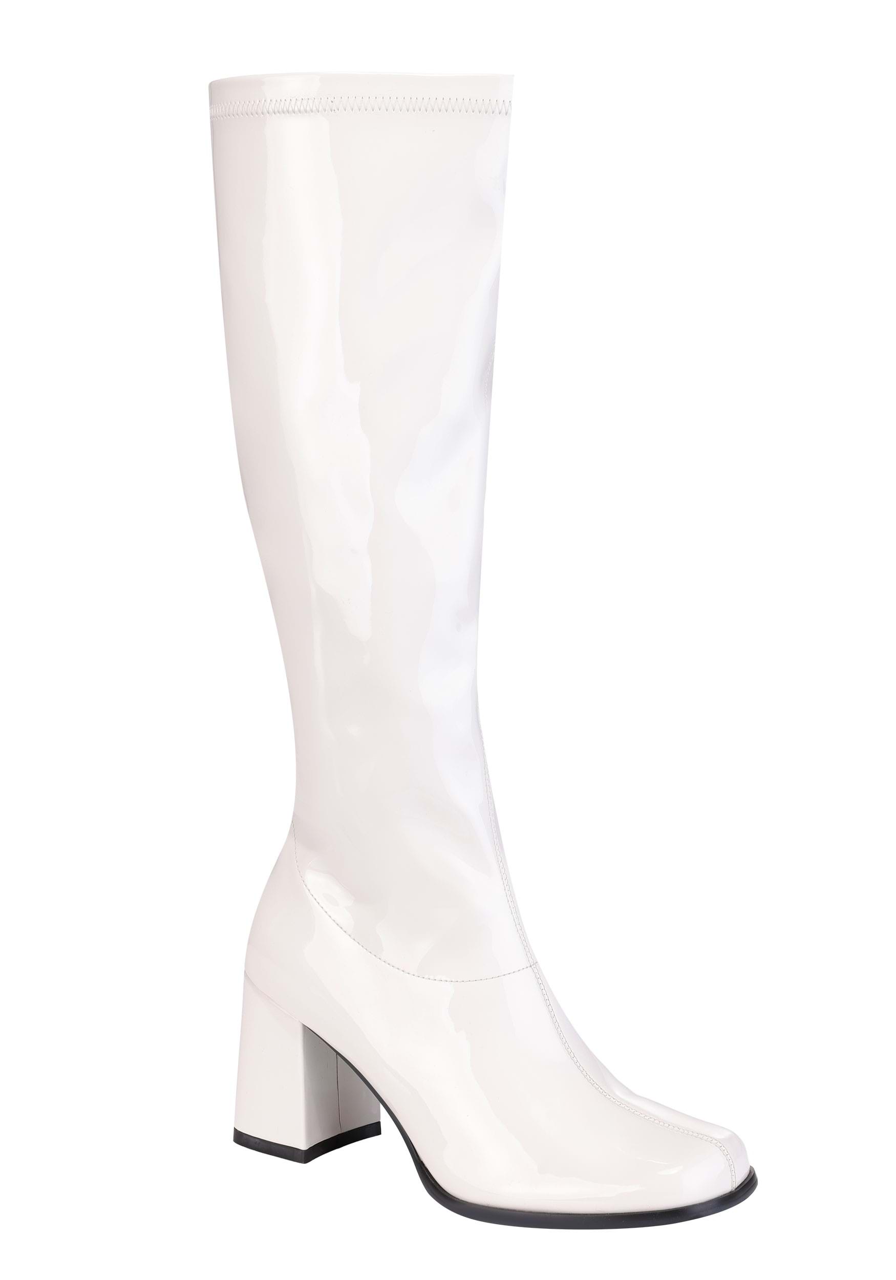 Women's Patent White Costume Gogo Boots | Gogo Boots