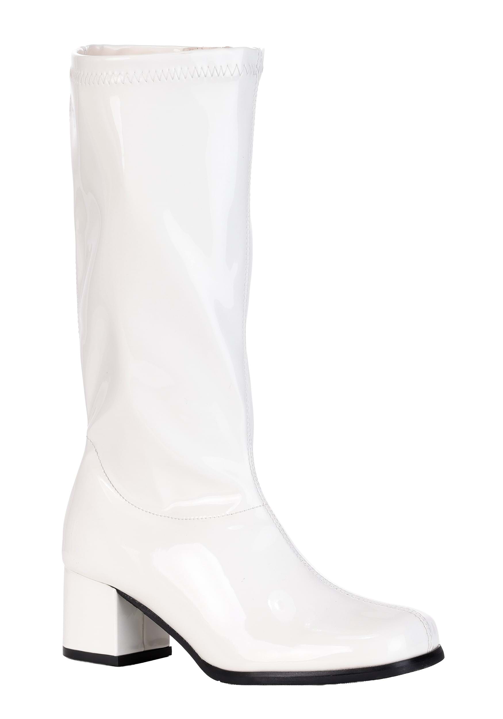 Girl's Patent Costume White Gogo Boots | Costume Boots