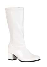 Girls Patent Gogo Costume White Boots-update