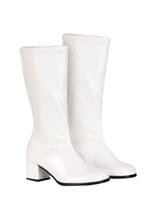Girl's Patent White Gogo Costume Boots Alt 1