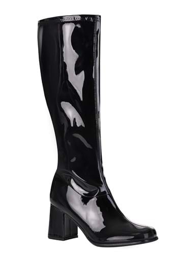 Womens Patent Black Gogo Costume Boots-update