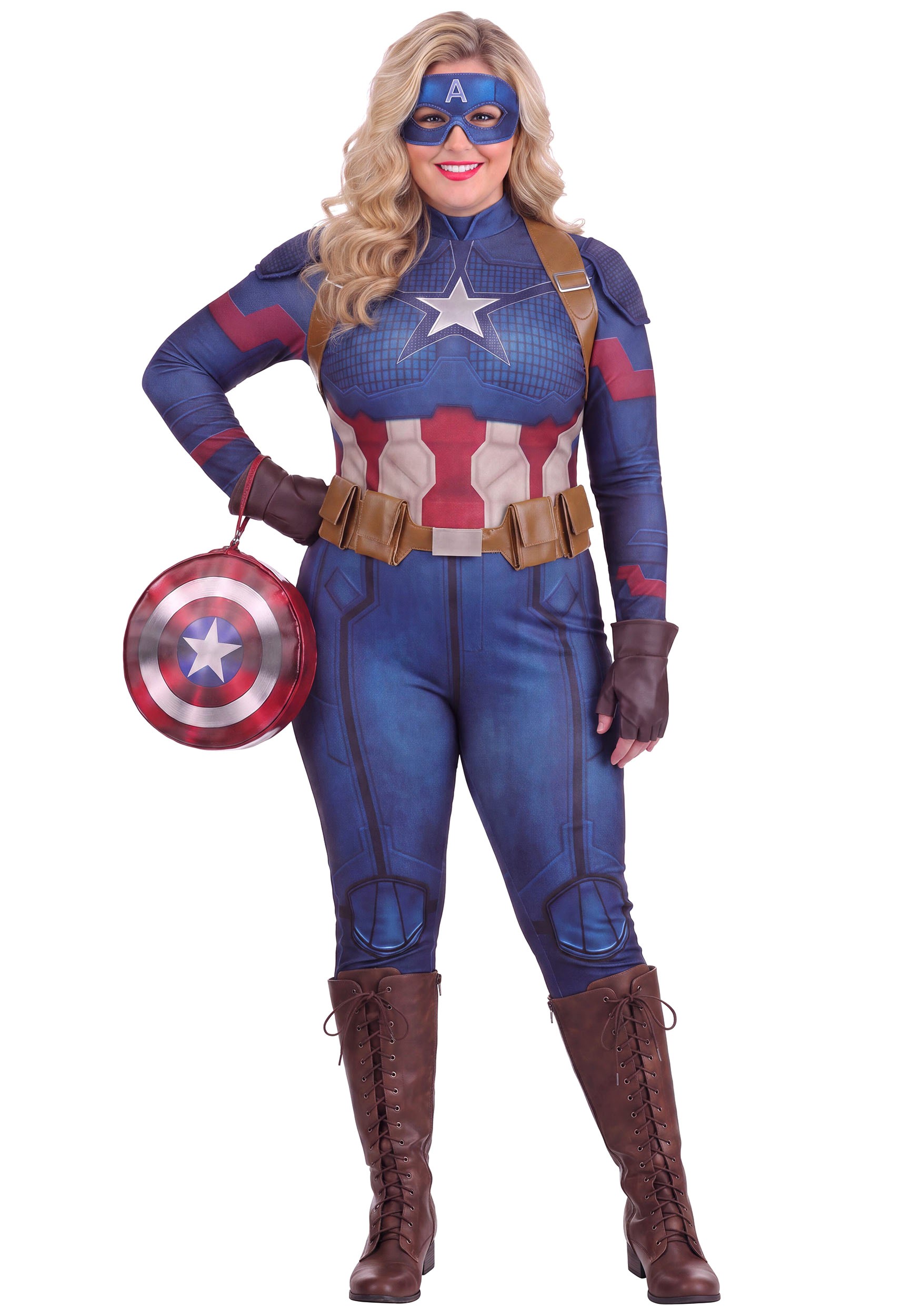 Plus Size Marvel Avengers: Endgame Deluxe Captain America Women's Costume | Marvel Costumes