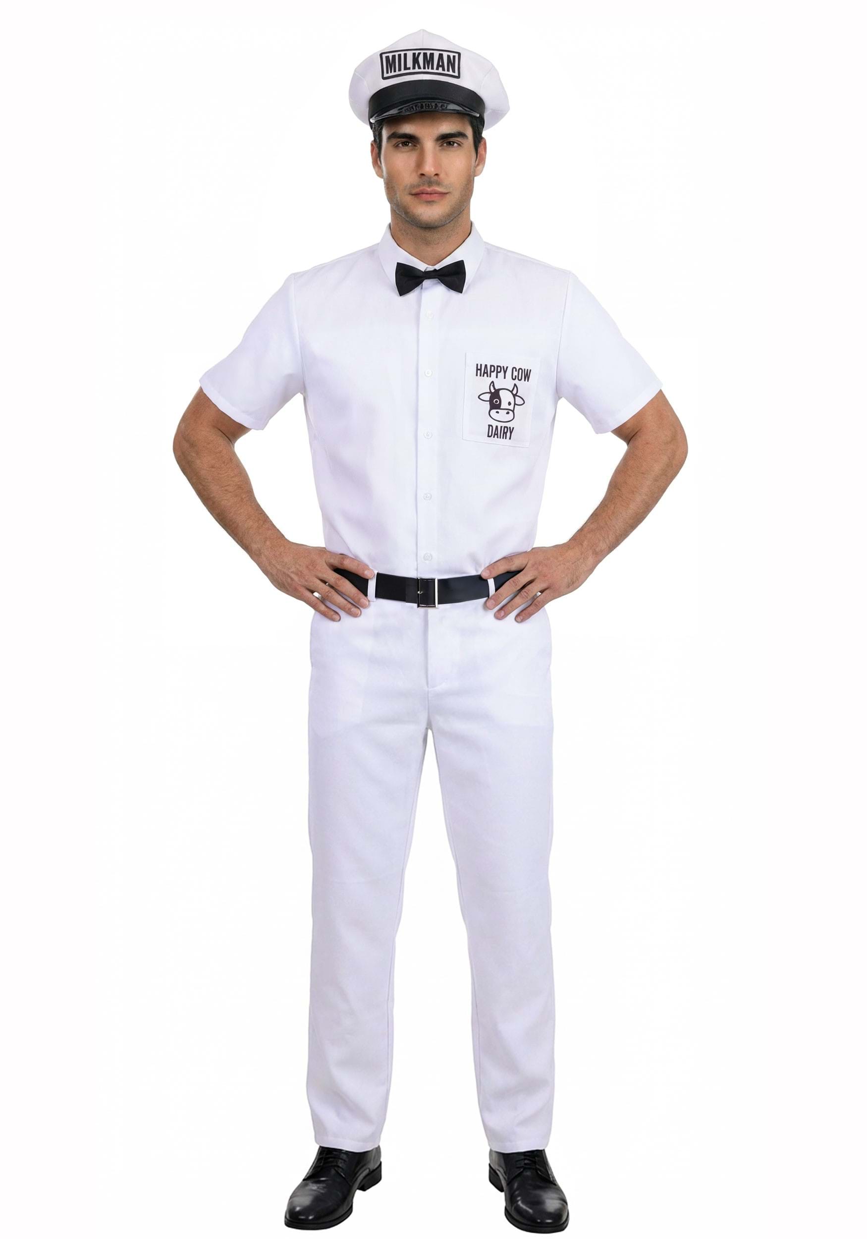 Classic 1950s Milkman Costume for Men | Adult 50s Costumes