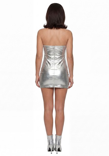 Silver Secret Agent Cyborg Costume for Women | Movie Costumes