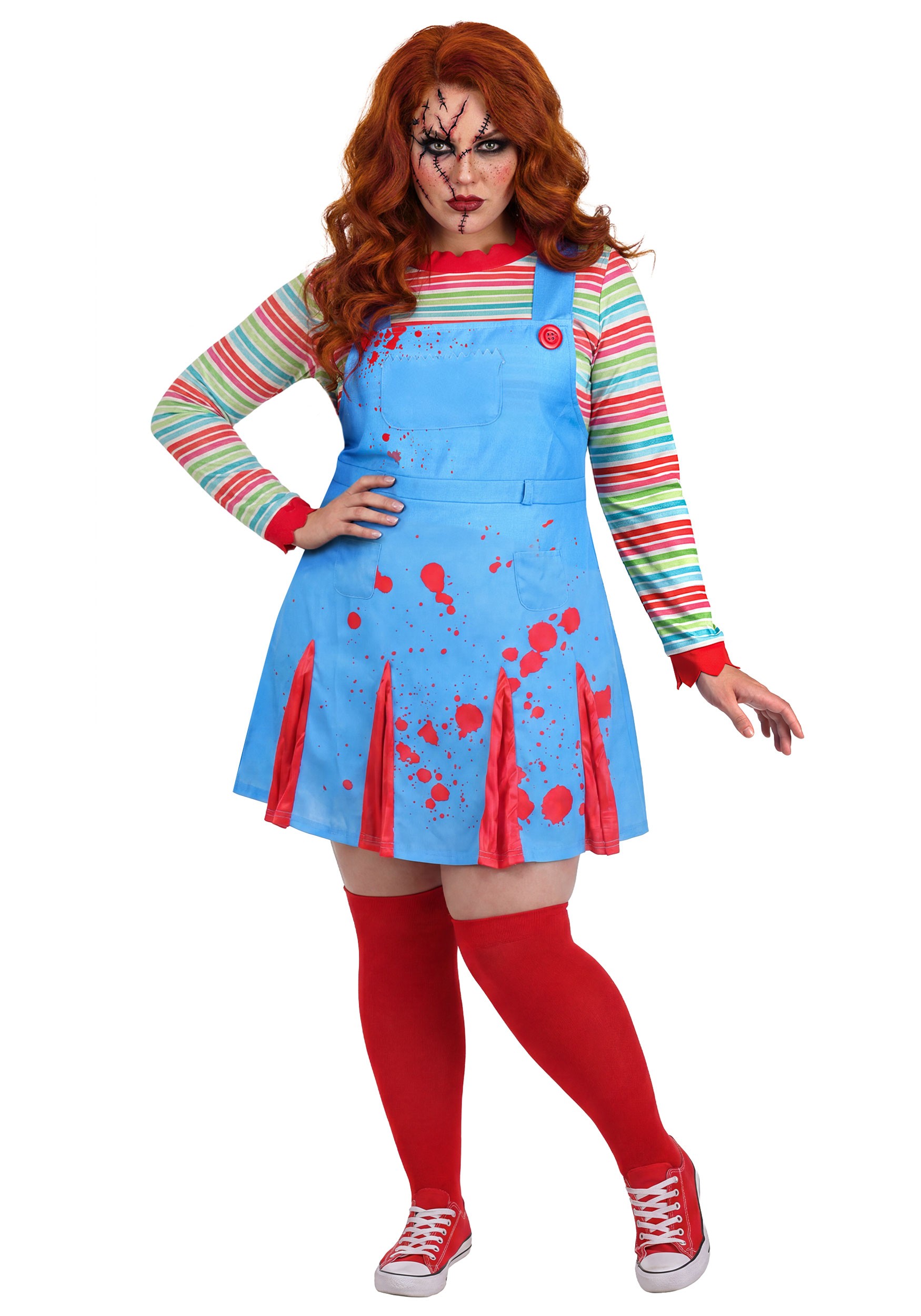 Plus Size "Come Play" Killer Doll Women's Costume | Horror Movie Costumes