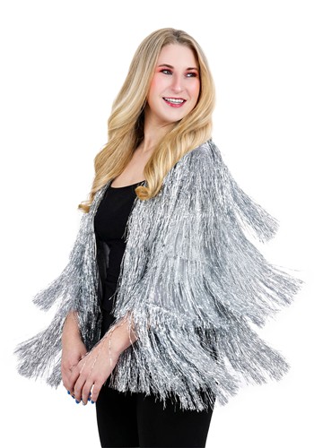 Womens Silver Fringe 1970s Costume Jacket
