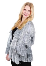 Womens Silver Fringe 1970s Costume Jacket Alt 1